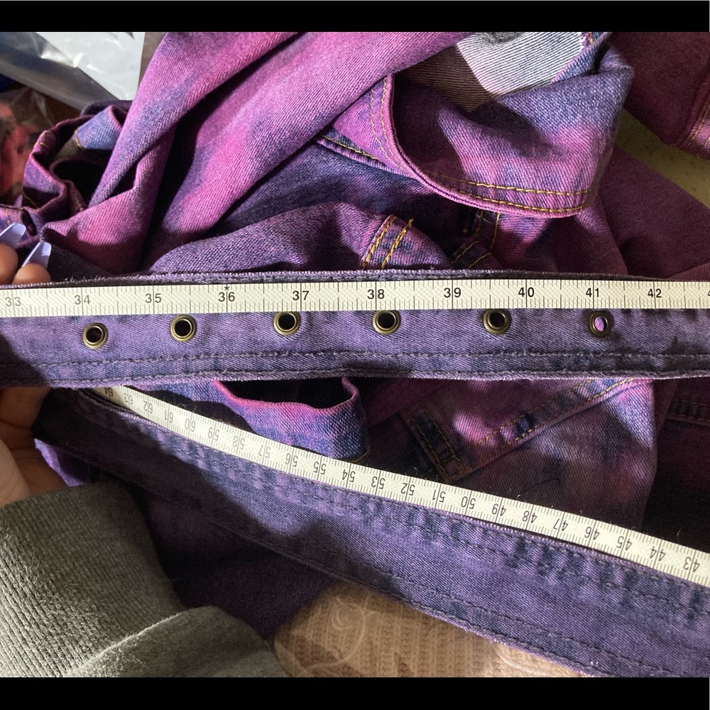 Dyed vintage denim long jean jacket - Picture 16 of 16